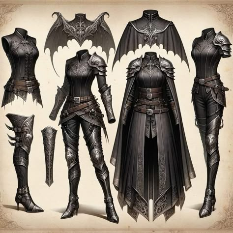 Dragon Queen Character Design, Skyrim Outfits Female, Armor Female Design, Rogue Outfit Female, Sleeveless Armor, Female Knight Costume, Dnd Armor Design, High Fantasy Clothing, Female Armor Dress