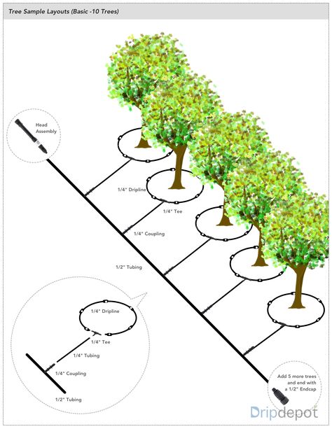 Drip Irrigation System Design, Tree Irrigation, Diy Irrigation, Irrigation System Design, Irrigation System Diy, Irrigation Diy, Drip Irrigation Diy, Drip Irrigation Kit, Courtyard Gardens Design