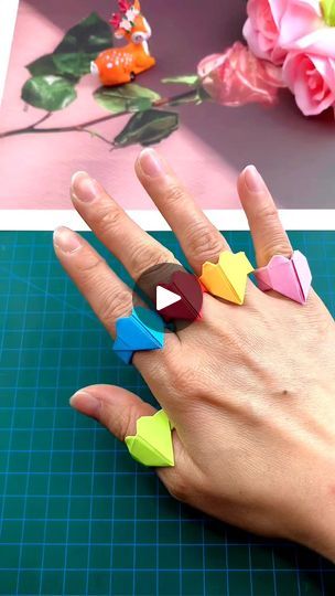 67K views · 686 reactions | The love ring is super simple and you can learn it once you learn it. Give it to the Ta#handmade #origami #handmade #diy #ring #origami #tutorial paper craft ideas | paper craft ideas | paper craft ideas · Original audio Ring Origami, Handmade Rings Diy, Sticky Note Crafts, Valentines Origami, Origami Ring, Sticky Note Origami, Yw Activities, Diy Projects Gifts, Diy Ring