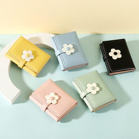 Amazon.com: MEISEE Cute Small Wallet for Girls Women Tri-folded Wallet Cash Pocket flowers PU Leather Print Card Holder Coin Purse with ID Window (2-green) : Clothing, Shoes & Jewelry Pocket Flowers, Library Cards, Wallets For Girls, Flower Wallet, Money Purse, Bus Pass, Cute Wallets, Women Wallet, Aesthetic Vibes