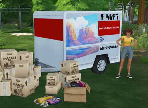 Moving Truck Conversion, Cc Folder Sims 4, 90s Teen Movies, Uhaul Truck, Sims 4 Stories, Sims 4 Sims, Moving Van, Cc Folder, Sims 4 Clutter