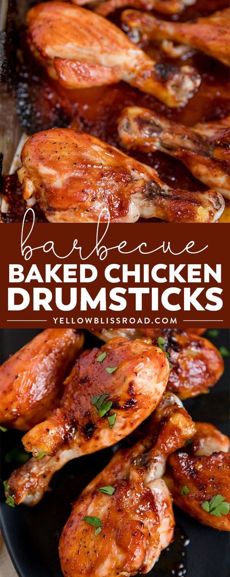 Barbecue Baked Chicken, Chicken Drumsticks Baked, Chicken Drumsticks Oven, Chicken Legs In Oven, Baked Drumsticks, Bbq Chicken Drumsticks, Chicken Drumsticks Recipe, Drumsticks Recipe, Bbq Chicken Legs