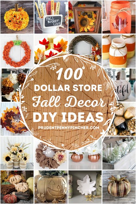 Decorate for fall on a budget with these DIY dollar store fall decor ideas. From fall centerpieces to DIY fall wreaths, there are plenty of DIY Fall decorations to choose from. There are fall decor ideas for the whole home including indoor and outdoor fall decorations that can be made with dollar tree supplies. Dollar Tree Fall Decor Ideas, Halloween Pallet, Dollar Tree Fall Decor, Dollar Store Fall Decor, Dollar Tree Fall Decor Diy, Pumkin Decoration, Fall Leaf Garland, Fall Decor Dollar Tree, Dollar Tree Fall