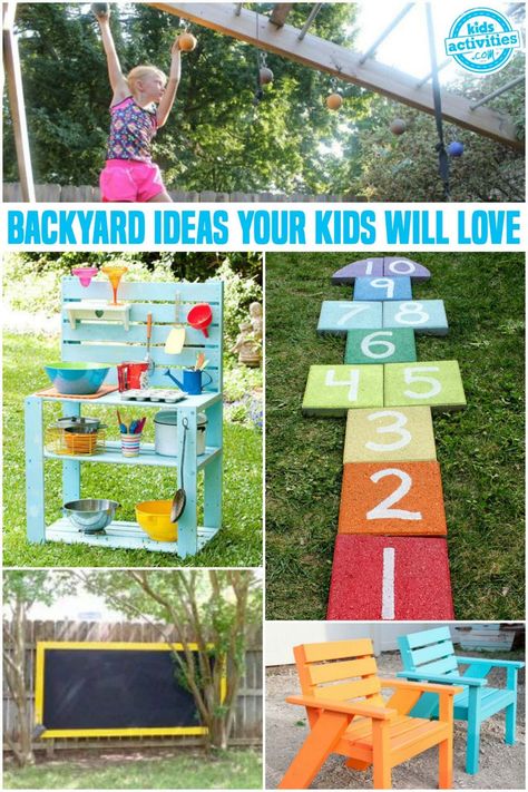 Kid Friendly Backyard, Backyard Kids, Play Area Backyard, Backyard Activities, Backyard Kids Play Area, Cheap Backyard, Diy Playground, Kids Outdoor Play, Easy Backyard