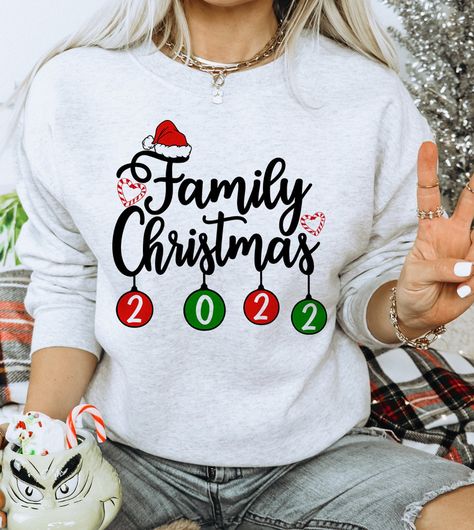 Family Christmas 2022 Sweatshirt Family Christmas Sweatshirt image 1 Christmas Sweatshirt Ideas, Holiday Shirt Ideas, Silly Shirts, Quote Shirts, Christmas Tee Shirts, Science Shirts, Funny Xmas, Weird Shirts, Black And White Shirt