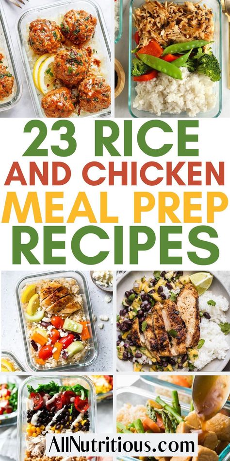 Master the art of meal prep for the week with our easy rice and chicken recipes. From delicious dinner recipes for the family to healthy meals for two, discover the best chicken recipes to make. Chicken And Rice Diet Meal Prep, Chicken Thigh Lunch Meal Prep, Thai Chicken Meal Prep, Rice Bowl Ideas Lunch Recipes, Chicken And Rice Variations, Chicken Meal Prep Ideas Healthy, Quick Chicken Lunch Recipes, Chicken And Rice Lunch Prep, Rice And Chicken Bowls Easy Recipes