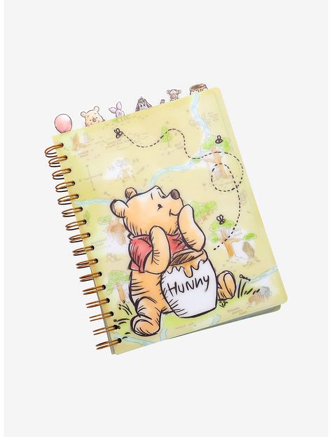 Disney Winnie The Pooh Hunny Tabbed Journal Disney Notebook, Hunny Pot, Notebook Writing, Tab Dividers, Lined Writing Paper, Notebook Spiral, Teen Christmas Gifts, Christopher Robin, Writing Journal