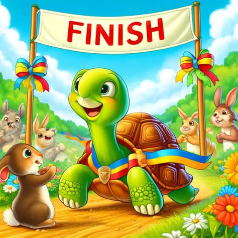 Steady Steps to Victory: The Tale of the Tortoise and the Hare by Hicham MAJID on SoundCloud Turtle And Rabbit Story, Rabbit And Turtle, Hare And Tortoise, Tortoise Pictures, The Hare And The Tortoise, Rabbit And Tortoise, Hare And The Tortoise, The Tortoise And The Hare, Birthday Board Classroom