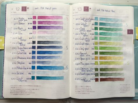 Faber Castell Pitt artist pens color swatches. Fabre Castell, Pitt Artist Pens, Artist Pens, Artist Brush, Brush Pens, Faber Castell, Brush Pen, Color Swatches, Colored Pencils