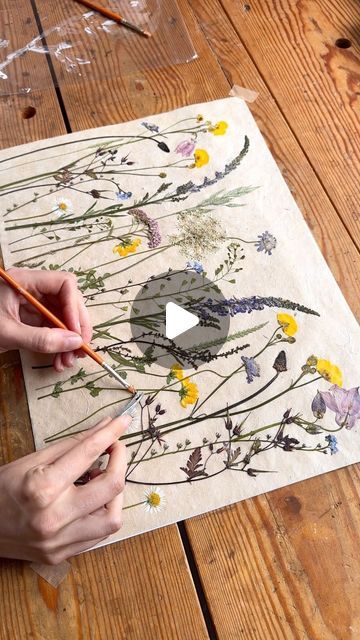 Meadow and Thyme | Sarah Holland | Pressed Flower Artist on Instagram: "Applying the finishing touches to this commission - a real celebration of the beauty of wildflowers.

#wildflowers #finishingtouches #flowersarebeautiful" Pressed Wildflowers, Flower Artists, Lokta Paper, Pressed Flower, Artist On Instagram, Do Love, Pressed Flowers, Thyme, Artist At Work