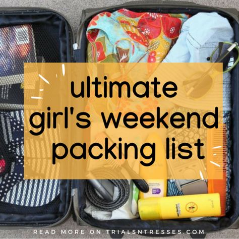 Girls Weekend Packing List, Weekend Packing List Summer, Long Weekend Packing List, Weekend Trip Essentials, Girls Weekend Outfits, Weekend Getaway Packing List, Long Weekend Packing, Weekend Trip Packing List, Weekend Getaway Packing