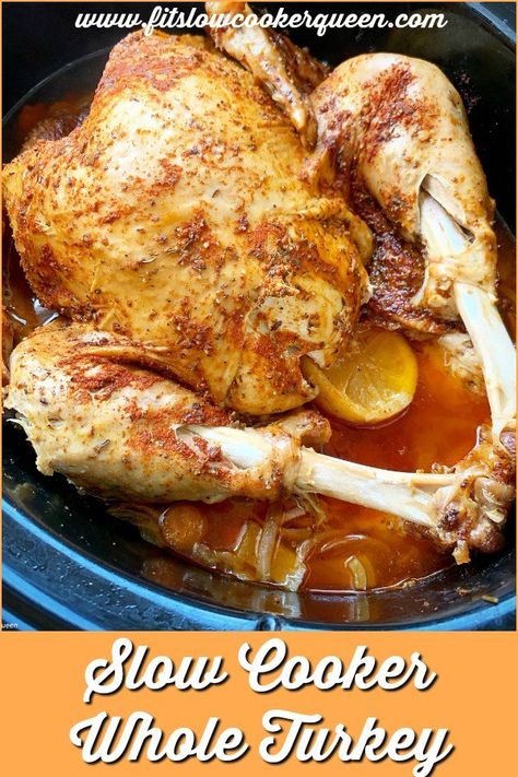 Turkey In The Crockpot, Slow Cooker Whole Turkey, Crockpot Thanksgiving, Turkey Cooking Times, Turkey Crockpot Recipes, Whole Turkey Recipes, Slow Cooker Turkey Breast, Lil Luna, Crockpot Turkey