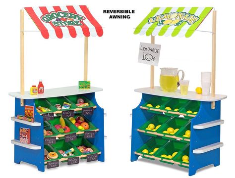 Pretend Play Grocery Store, Play Grocery Store, Kids Lemonade, Wooden Playset, Melissa And Doug, Toy Food, Play Centre, Melissa & Doug, Lemonade Stand