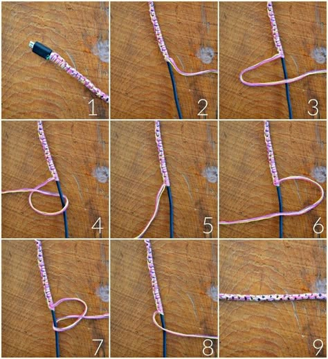 PERSONALIZED PHONE CHARGING CORD Crochet Cord Protector, Crochet Charging Cable, Phone Cord Wrap Diy, Cord Knitting, Embroidery Floss Crafts, Earphones Diy, Diy Headphones, Diy Bracelets Tutorials, Bracelets Handmade Diy