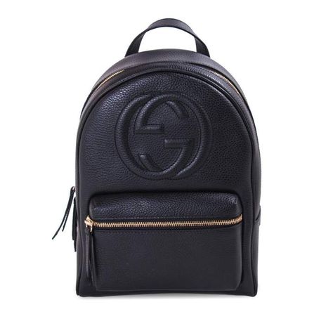 Gucci Soho, Gg Logo, Black Leather Backpack, Gucci Black, Diaper Backpack, Vuitton Bag, Bags Designer Fashion, Exclusive Bag, Casual Backpack