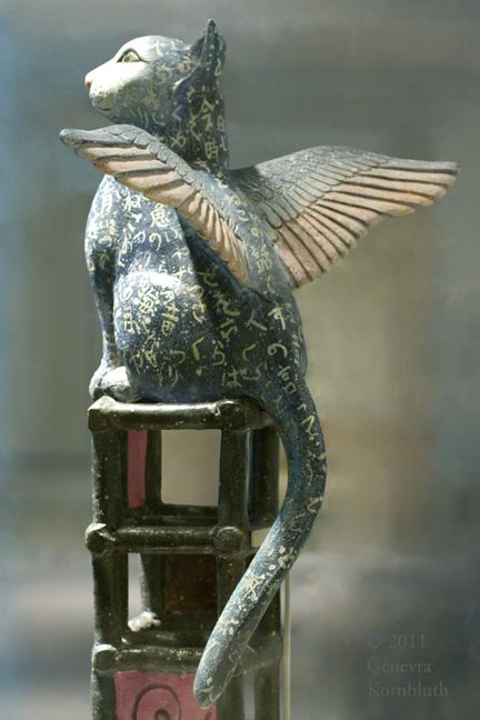 "Blue Cat" (detail), 1996 - Polychrome ceramic sculpture by Yoshio Taylor (American, b. 1948) - Indianapolis Museum of Art Gargoyle Ceramics, Creative Creatures, Folding Origami, Cat Sculpture, Angel Cat, Clay Animals, Blue Cat, Ceramic Animals, Cat Crafts