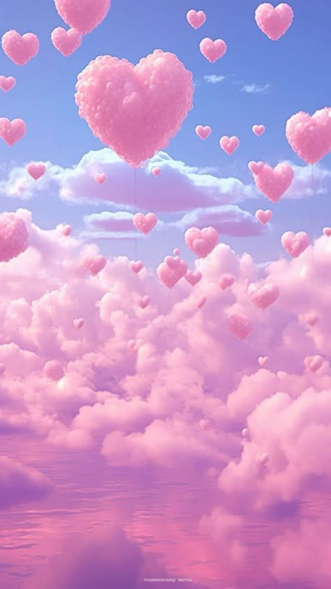 Pink Sweet Aesthetic, Elegant Pink Aesthetic, Wallpaper For Girl, Pink Wallpaper Heart, 21 Balloons, Hearts Wallpaper, Pink Wallpapers, Iphone Dynamic Wallpaper, Love Pink Wallpaper