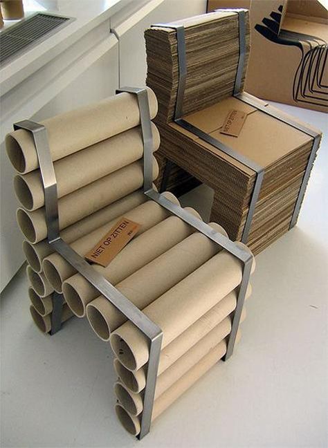 Recycling Cardboard for Unique DIY Furniture, Inspiring Green Living Ideas Cardboard Chair, Cardboard Diy, Cardboard Design, Paper Furniture, Diy Cardboard Furniture, Reclaimed Wood Furniture, Diy Recycle, Cardboard Furniture, Interior Design Diy