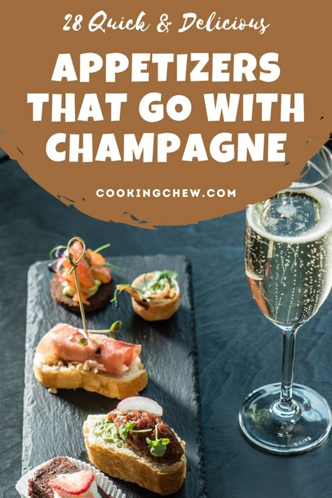 Here is a list of 28 quick and delicious appetizers that go with champagne. Champagne Recipe, Fancy Appetizers, Delicious Appetizers, Champagne Brunch, Champagne Taste, Wine Tasting Party, Tasting Party, Food Pairings, Food To Go