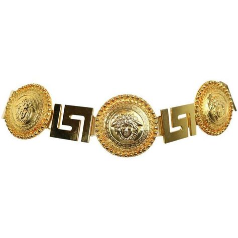 Preowned Gianni Versace Medusa Gold Chain Belt ($1,550) ❤ liked on Polyvore featuring accessories, belts, versace, brown, brown belt, vintage brown belt, vintage belts and versace belt Belts Vintage, Gold Chain Belt, 90s Y2k Fashion, Versace Gold, Vintage Versace, Belt Vintage, Belt Brown, Chain Belts, Gold Belts