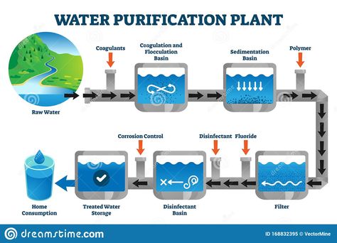 Stilts House, Filtration Process, Water Purification Process, File Decoration Ideas, Plant Clips, Process Flow, Diagram Design, Purified Water, Water Can