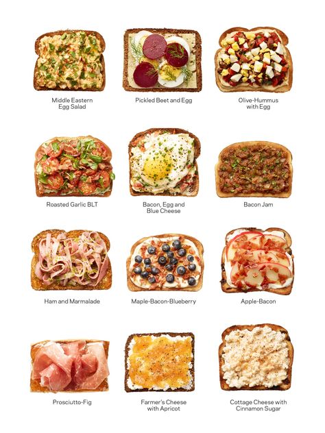 Healthy Toast Recipes, Food To Draw, Healthy Toast, Resep Smoothie, Bistro Food, Toast Toppings, Food Menu Design, Healthy Food Motivation, Cafe Menu