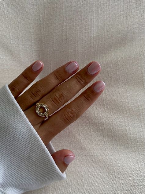 Light pink , manicure , light pink nails , chrome , chrome nails, chrome pink nails, nail inspo , nail inspiration , gel manicure , gold ring , gold jewelry , tan , summer , summer manicure , chrome summer nails , barbie pink , movie buff by opi, by OPI, OPI , gel , short nails , short nails inspo , short manicure , pearl , pink pearl , shiny nails Gel Nails Ideas Short Chrome, Pink Chrome Gel Nails Short, Chrome Pink Nails Short, Shorts Gel Nails, Short Nails Pink Chrome, Pink Short Chrome Nails, Gel Chrome Nails Short, Short Gel Nails Chrome, Light Pink With Chrome Nails