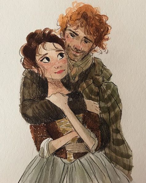 Amanda MacFarlane on Instagram: “Happy Outlander day! 💙#scotland #outlander @outlander_starz #starz #outlanderstarz #claireandjamie #theanimatedlife #watercolor (process…” Claire And Jamie, Party Illustration, John Bell, Outlander Fan Art, Fanart Sketch, Outlander 3, Ange Demon, Outlander Book, Outlander Tv