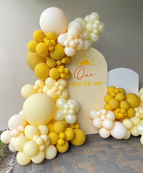 Aiden and Holden are ONE under the sun! ☀️✨ This theme is an instant mood booster 💛 Swipe to see the birthday cuties! 🤗 Backdrop, Balloons @amberandvine Sun Balloon, Backdrop Balloons, Mood Boosters, The Sun, Balloons, Sun, Birthday, Quick Saves