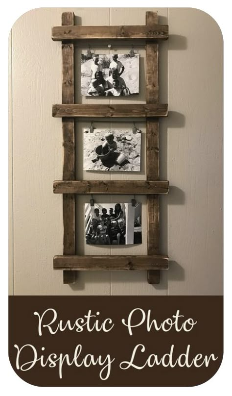 Rustic Ladder Decor, Northwoods Decor, Nursery Rustic, Industrial Theme, Koti Diy, Ice Castle, Rustic Ladder, Rustic Picture Frames, Rustic Pictures