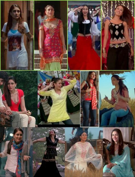 Jab We Met Outfits, Kareena Kapoor Jab We Met, Kareena Kapoor Suit, Bollywood Theme Party Outfit, Jab We Met, Bollywood Theme Party, 90s Bollywood Aesthetic, Bollywood Theme, Kurti Style