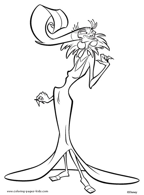 Yzma the Evil Advisor, The Emperor's New Groove color page, disney coloring pages, color plate, coloring sheet,printable coloring picture Erza Et Jellal, Emperor's New Groove, Disney Alphabet, The Emperor's New Groove, Disney Embroidery, Disney Art Drawings, Emperors New Groove, Disney Sketches, Disney Colors