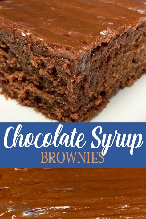 Brownies With Chocolate Syrup, Recipes Using Chocolate Syrup, Chocolate Syrup Cake Recipes, Chocolate Syrup Recipe Desserts, Milk Chocolate Desserts, Hersheys Syrup Brownie Recipe, Chocolate Syrup Brownies, Chocolate Syrup Cake, Best Homemade Brownies