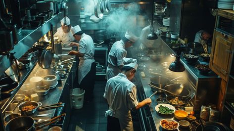 "Busy Kitchen Scene: #ProfessionalChefs working together in a #BusyRestaurantKitchen, bustling with #CulinaryActivity and steam. #Kitchen #Chefs #Cooking #Restaurant #Professional #AIArt #AIPhoto #Stockcake ⬇️ Download and 📝 Prompt 👉 https://stockcake.com/i/busy-kitchen-scene_373447_533385" Busy Kitchen Restaurant, Line Cook Aesthetic, Busy Restaurant, Crowded Kitchen, Kitchen Scene, Restaurant Pictures, Cooking Restaurant, Busy Kitchen, Chef Work