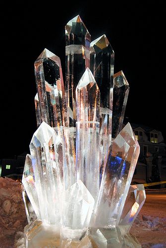 Giant Crystal, Ice Carving, Desain Pantry, Crystal Sculpture, Ice Art, Crystal Vibes, Crystal Ice, Ice Sculpture, Snow Sculptures