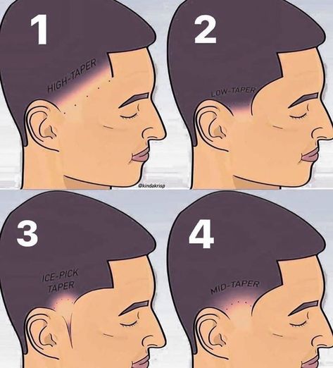 Ice Pick Taper, Ice Pick Taper Fade, How To Cut A Fade Step By Step, Long Hair Short Sides, Shaved Long Hair, Barber Tips, Taper Haircut, Fade Haircut Designs, Cut Own Hair