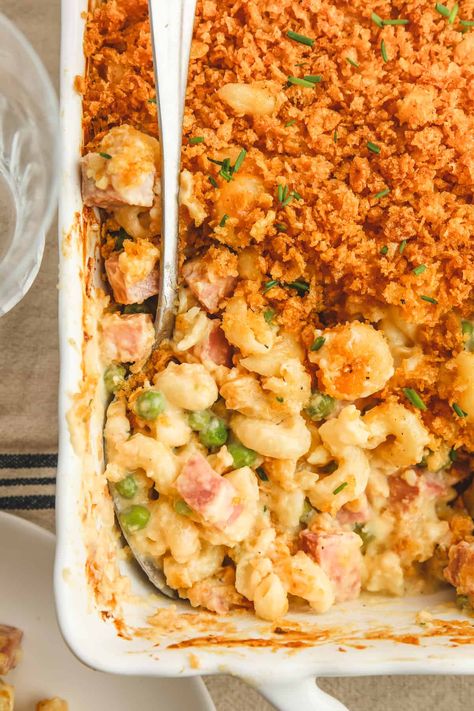 Cheesey Pasta, Ham Pasta Recipes, Ham Mac And Cheese, Cubed Ham, Ham And Cheese Pasta, Ham And Noodle Casserole, Ham Pasta, Easy Pasta Recipe, Ham Casserole