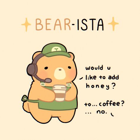 Food Cartoon Aesthetic, Coffee Bear, Cute Characters Cartoon, Cute Food Drawings Kawaii, Kawaii Food Illustration, Bear Doodles, Coffee Doodles, Cute Kawaii, Cute Design