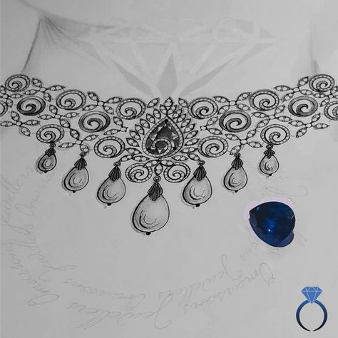 Sketch of Diamond Choker Diamond Necklace Indian, Necklace Drawing, Jewelry Rendering, Choker Necklace Designs, Art Jewelry Design, Jewellery Design Sketches, Designer Diamond Jewellery, Diamond Jewelry Store, Jewelry Illustration