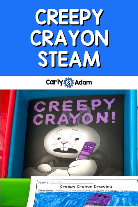 Creepy Crayon STEAM Freebie Writing Activity with ChatterPix Crayon Stem Activities, Creepy Crawlers Activities, Creepy Crayon Book Craft, Creepy Crayon Activities, Creepy Crayon, Creepy Carrots, Crayon Activities, Halloween Crayons, Library Makerspace