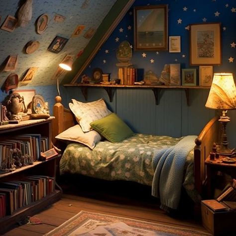 4+ Unique Themes for Decorating Small Children's Bedrooms • 333k+ Inspiring Lifestyle Ideas Blue Boy Bedroom Ideas, Kids Basement Bedroom, Colorful Montessori Bedroom, Magical Toddler Room, Kid Bedroom Aesthetic, Whimsical Boys Room, Space Themed Kids Room, Dark Boys Room, Whimsical Kids Bedroom