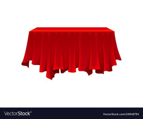 Rectangular table under red silk cloth on white Vector Image Magic Table, Graphic Design Jobs, Magic And Mystery, Back Ground, Poster Background, Design Jobs, Rectangle Table, Drawing Clothes, Flat Illustration