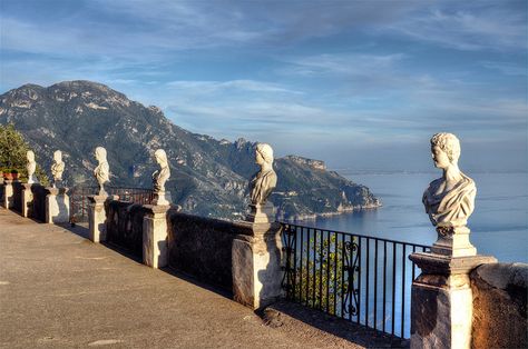 Ravello (Italy). 'Perched above the Amalfi Coast, the town bristles with sumptuous churches, palaces and villas. Among the latter is Villa Rufolo, its romantic gardens famously inspiring the German composer Wagner. In commemoration, a summer festival of classical music is held on its terrace, a fabulous event best booked ahead. Lyrical connections aside, Ravello’s setting is sublime, framed by lush countryside.' http://www.lonelyplanet.com/italy/campania/ravello Villa Cimbrone, Ravello Italy, Amalfi Coast Italy, Places In Italy, Italian Villa, Southern Italy, Sorrento, Positano, Amalfi Coast