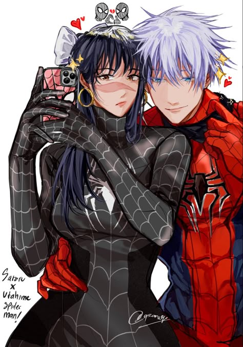 Utahime and gojo fanart cr/qeanoya Dark Alice In Wonderland, Pet Halloween Costumes, Pet Costumes, Anime Character Drawing, Matching Profile Pictures, Anime Couples Drawings, Anime Background, Cute Anime Couples, Jujutsu Kaisen