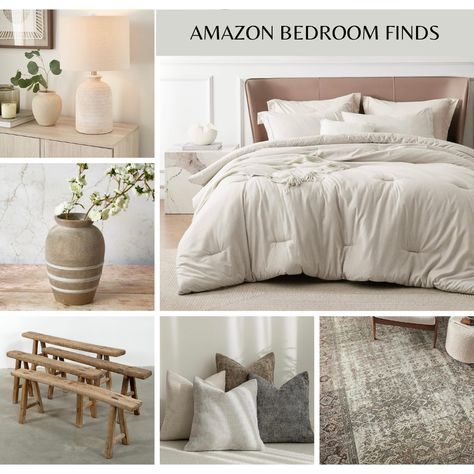 a collection of Neutral Bedroom Finds that are affordable and stylish creating the cozy bedroom - farmhouse style.

#affillink Cozy Neutral Bedroom, Farmhouse Style Bedroom, Bedroom Finds, Amazon Bedding, Farmhouse Style Bedrooms, Bedroom Farmhouse, Farmhouse Bedding, Neutral Home, Neutral Bedroom