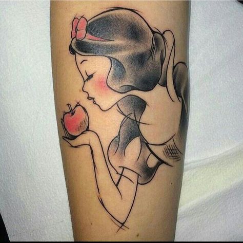 Snow White Tattoo ❤ Snow White Tattoo Ideas, White Tattoo Ideas, Snow White Tattoo, Simba Tattoo, Snow White Tattoos, Good Tattoo Quotes, Disney Princess Tattoo, Princess Tattoo, Skin Drawing