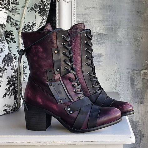 Steampunk Boots, Dr Shoes, Popular Boots, Pu Boots, Skirt Maxi, Retro Shoes, Vestidos Vintage, Leather Boots Women, Martin Boots