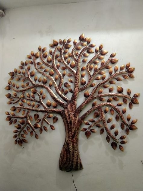 Kalpavruksh Tree, Lipan Art, Tree Wall Hanging, Compound Wall Design, Wall Tree, Blouse Works, Reception Desk Design, Smart House, Compound Wall