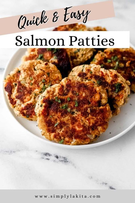 Ww Salmon Patties, Simple Salmon Patties, Pink Salmon Patties Recipes, Canned Pink Salmon Recipes Simple, Leftover Salmon Patties, Pink Salmon Recipes Canned, Salmon Patties Recipe Easy, Salmon Patties Recipe Canned, Canned Pink Salmon Recipes