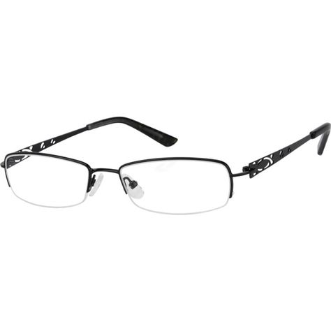 A medium size, hypoallergenic stainless steel half-rim frame with designer temples....Price - $19.00-6cBCAh3a Square Glasses Women, Zenni Glasses, Black Rectangle Glasses, Glasses Rectangle, Zenni Optical, Black Rectangle, Square Glasses, Frame Glasses, Glasses Online